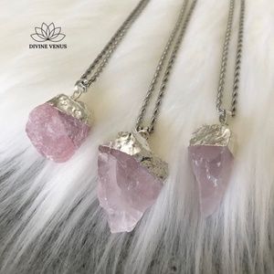 Rose Quartz Necklace | Stainless Steel